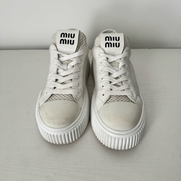 Miu Miu White Sneakers Sz 38/8 - Picture 3 of 9
